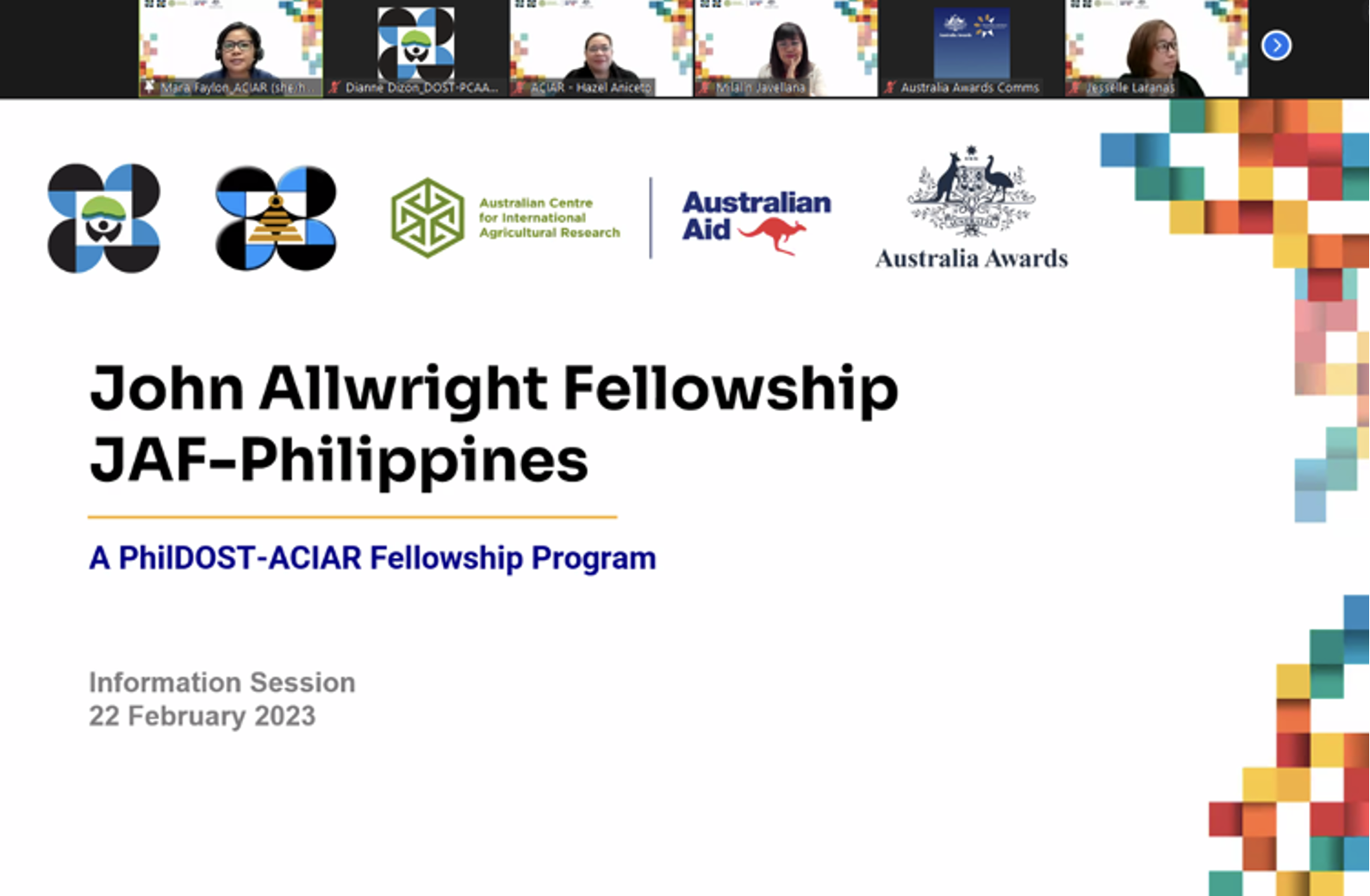 Screenshot during the opening of the JAF Philippines information session