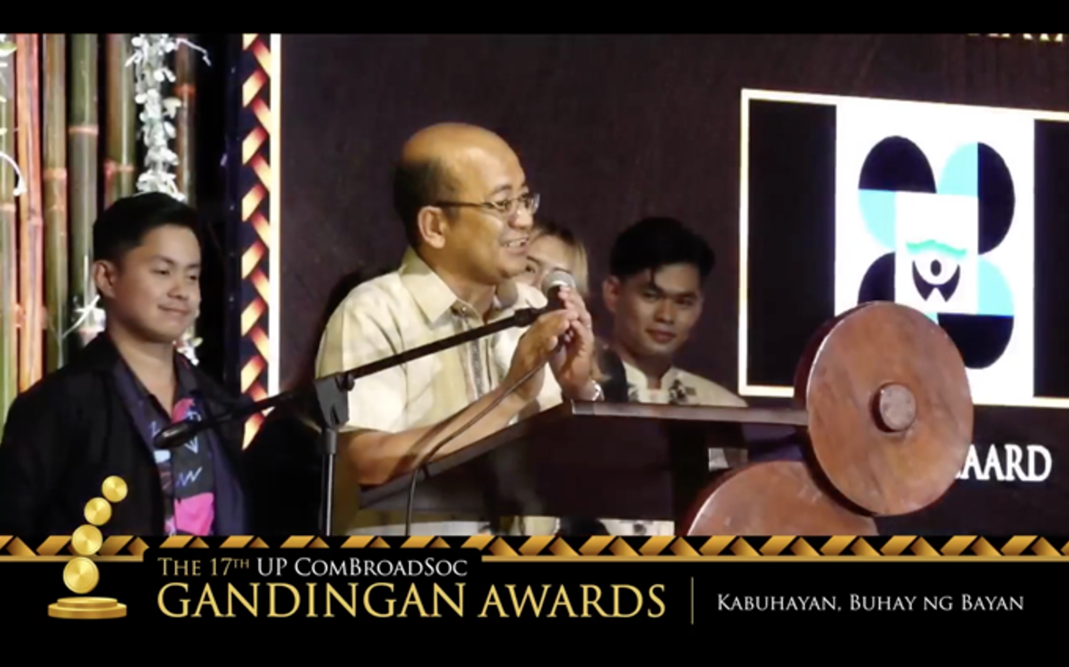 DOST-PCAARRD Executive Director Dr. Reynaldo V. Ebora delivering his acceptance speech on the UP ComBroadSoc’s Choice for Gandingan ng Kabuhayan. Image Credit: Screenshot for the official livestream of the 2023 Gandingan Awards 