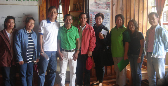 The PCAARRD and HARRDEC officials together with Besao Municipal Mayor Wellington B. Pooten.