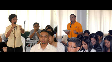 The seminar’s audience, composed of PCAARRD and DOST scholars and government employees near and around Los Baños, participate in the open forum.