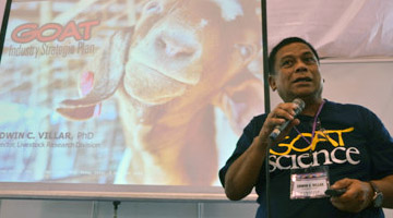 Dr. Edwin C. Villar, Director  presents  PCAARRD's Industry Strategic Plan for Goat.