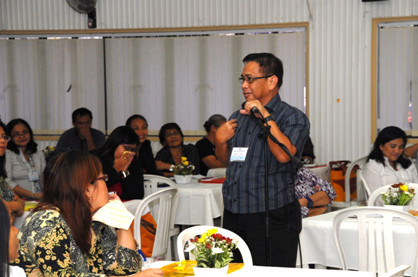 Dr. Danilo C. Cardenas, PCAARRD Deputy Executive Director for Administration, Resource Management and Support Services (ARMSS) participating in the open discussion. Dr. Cardenas also attended the seminar series in Visayas and Mindanao.