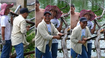 Photo shows DOST-PCAARRD Acting Executive Director Dr. Reynaldo V. Ebora helping in pruning a branch during the Clean-Up Day.